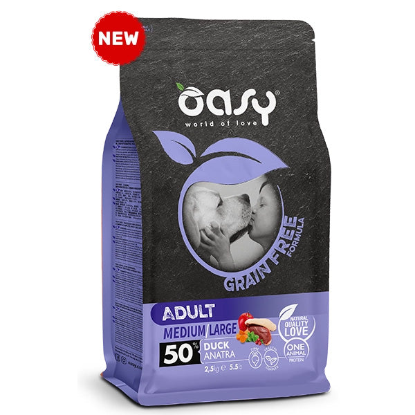 Oasy - Grain Free Adult Medium & Large con Anatra