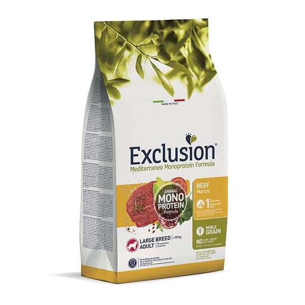 Exclusion - Mediterraneo Monoprotein Adult Large Breed con Manzo