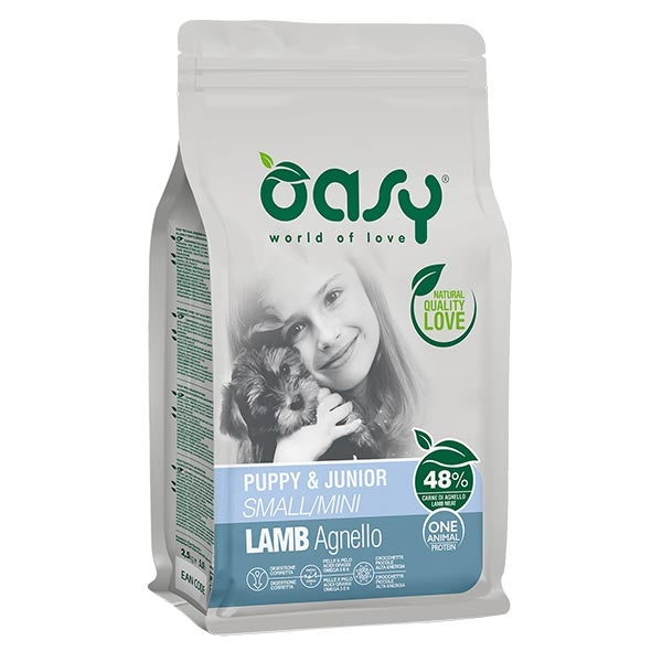 Oasy - One Animal Protein Puppy & Junior Small & Mini con Agnello