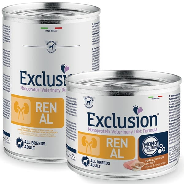 Exclusion - Diet Renal Adult All Breeds con Maiale, Sorgo e Riso
