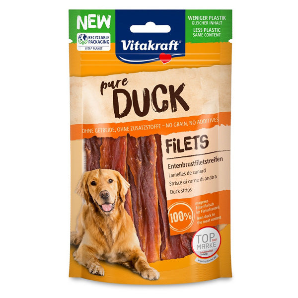 Vitakraft - Dog Snack Pure Duck Strisce di Carne di Anatra