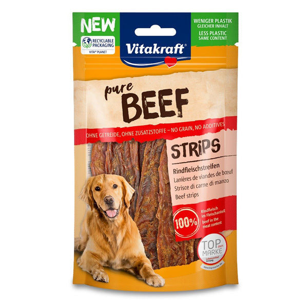 Vitakraft - Dog Snack Pure Beef Strisce di Carne di Manzo