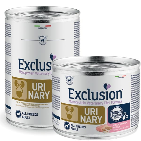 Exclusion - Diet Urinary Adult All Breeds con Maiale, Sorgo e Riso