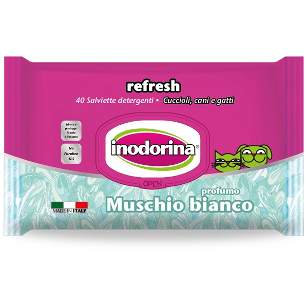 Inodorina - Salviette Refresh al Muschio Bianco