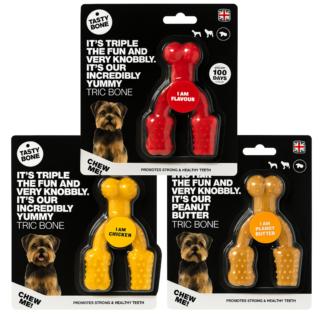 tastybone - Nylon Trio Bone Toy Manzo