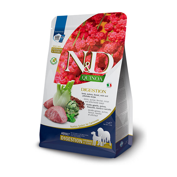 Farmina - Natural & Delicious Medium & Maxi Quinoa Digestion Agnello Grain Free