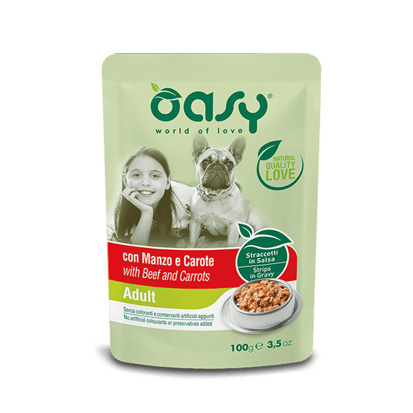 Oasy - Straccetti in Salsa Adult con Manzo e Carote