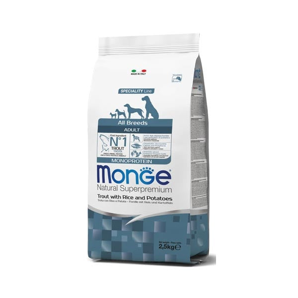 Monge - Natural Superpremium All Breeds Adult Monoprotein Trota con Riso e Patate