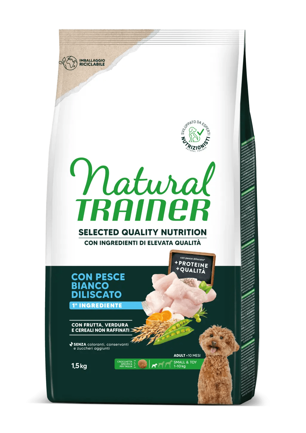 Trainer - Natural Selected Quality Nutrition Dog Small & Toy Con Pesce Bianco