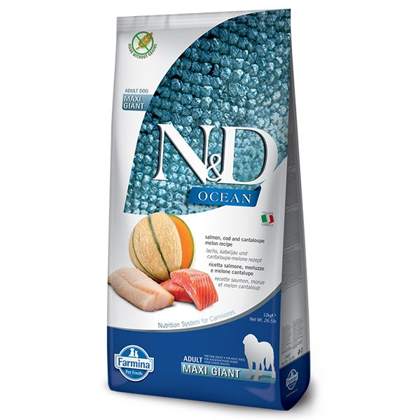 Farmina - Natural & Delicious Ocean Adult Maxi & Giant con Salmone, Merluzzo e Cantalupo