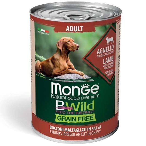 Monge - BWild Grain Free Adult All Breeds con Agnello, Zucca e Zucchine