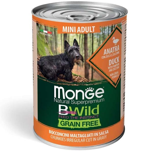 Monge - BWild Grain Free Adult Mini con Anatra, Zucca e Zucchine