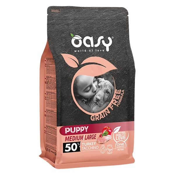 Oasy - Grain Free Puppy Medium & Large con Tacchino