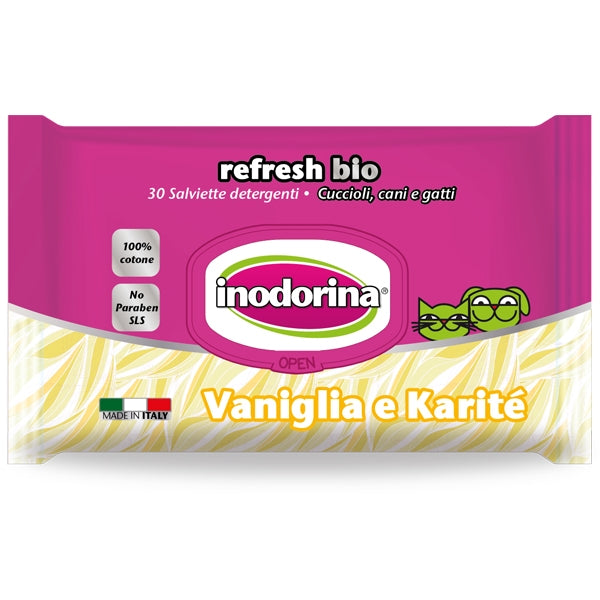 Inodorina - Salviette Refresh Bio alla Vaniglia e Karitè
