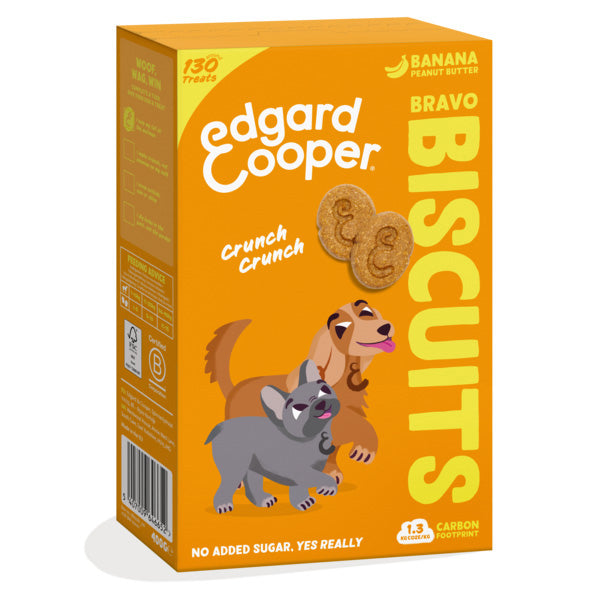 Edgard&Cooper - Biscotti per Cani Bravo Biscuits Banana e Burro di Arachidi