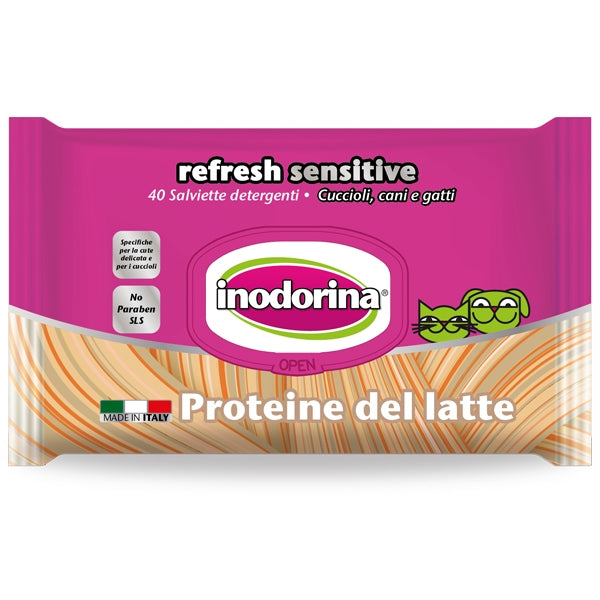 Inodorina - Salviette Refresh Sensitive alle Proteine del Latte