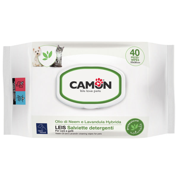 Camon - Salviette Detergenti con Olio di Neem e Lavandula Hybrida