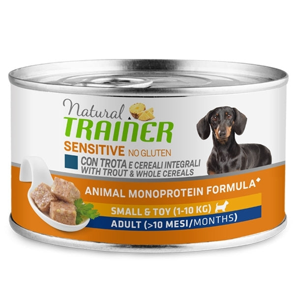 Trainer - Natural Sensitive No Gluten Small & Toy Adult con Trota e Cereali Integrali