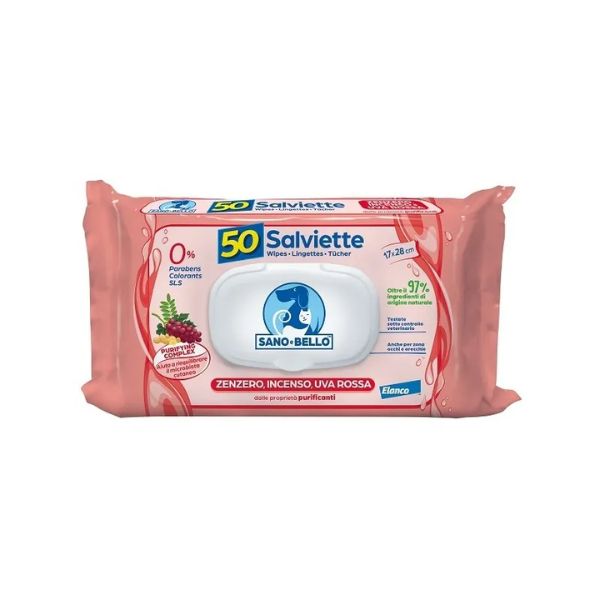 Elanco - Salviette Detergenti allo Zenzero, Incenso E Uva Rossa