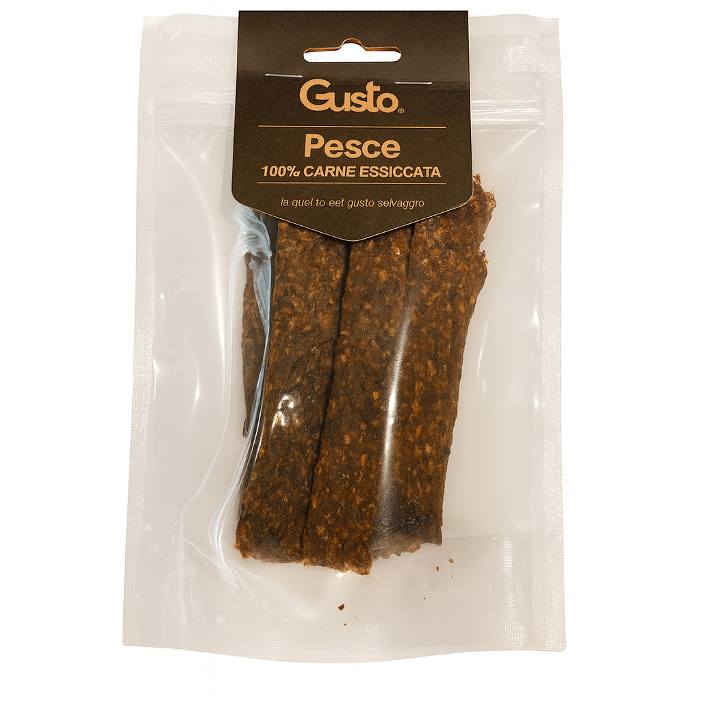 Gusto - Strisce Snack 100% Carne Essiccata di Pesce