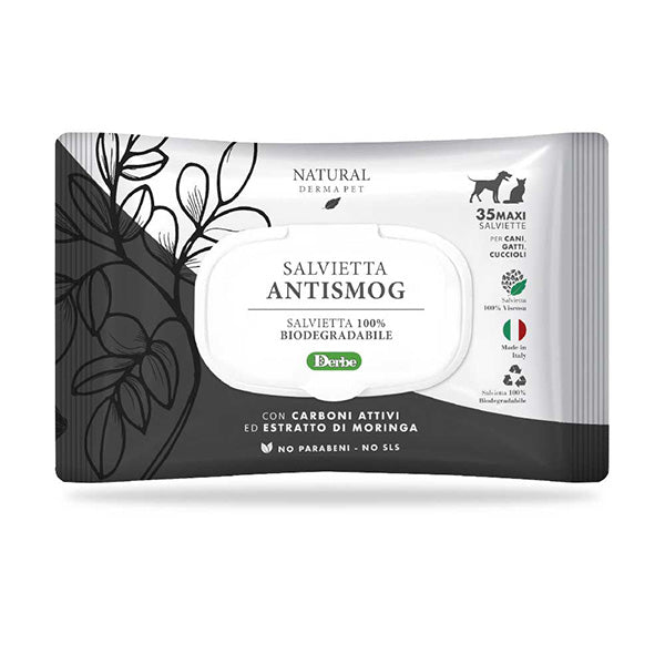 Derbe - Salviette Antismog Funzionali con Carboni Attivi ed Estratto di Moringa