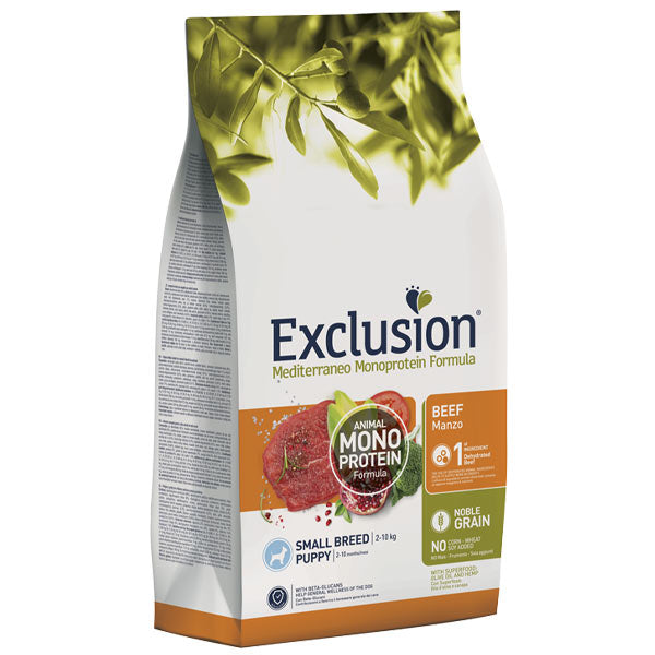 Exclusion - Mediterraneo Monoprotein Puppy Small Breed con Manzo
