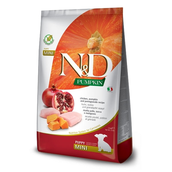 Farmina - Natural & Delicious Pumpkin Grain Free Puppy Mini con Pollo, Zucca e Melograno